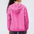 thumbnail image 6 of Mifelio Rain Jacket Women, Women's Autumn Rainy Season Windproof Lightweight Breathable Hooded Rain Coat Jackets for Women Pink XL, 6 of 7