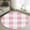 Pink, variant on Aqua White Buffalo Check Round Rugs 4ft, Farmhouse Plaid Modern Geometric Non Slip Washable Rug Runner, Low Pile Indoor Floor Carpet Mat Bathroom Rugs for Living Room, Bedroom, Kids Room