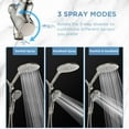 thumbnail image 5 of Dual Handheld Shower Head Combo: 8 Inch Rainfall and High-Pressure System with 10 Spray Modes, Brushed Nickel Finish, Wall Mounted, 5 of 6