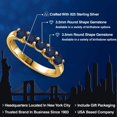 thumbnail image 2 of Gem Stone King 18K Yellow Gold Plated Silver Blue Sapphire Wedding-Bands Ring for Women | 1.10 Cttw | Round 3.5MM | Gemstone September Birthstone | Size 5, 2 of 6