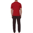 thumbnail image 2 of Fruit of the Loom Men's Short Sleeve Crew Neck Top and Fleece Pajama Pant Set, 2 of 4