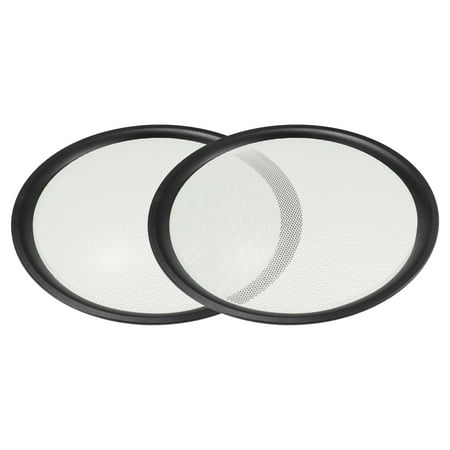 Unique Bargains 2 Pcs 10" Car Speaker Grills Cover Mesh Round 10 Inch Audio Speaker Subwoofer Iron Black White
