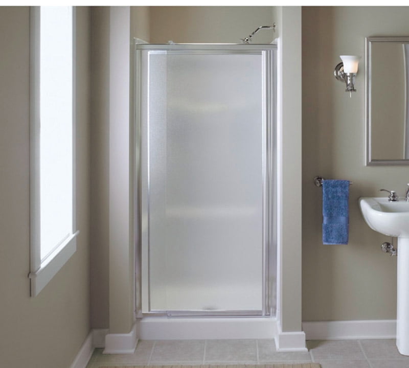Sterling 1500D36S Vista Pivot II 31.25"36"W x 65.5"H Framed Pivot Shower Door, Silver/Pebbled