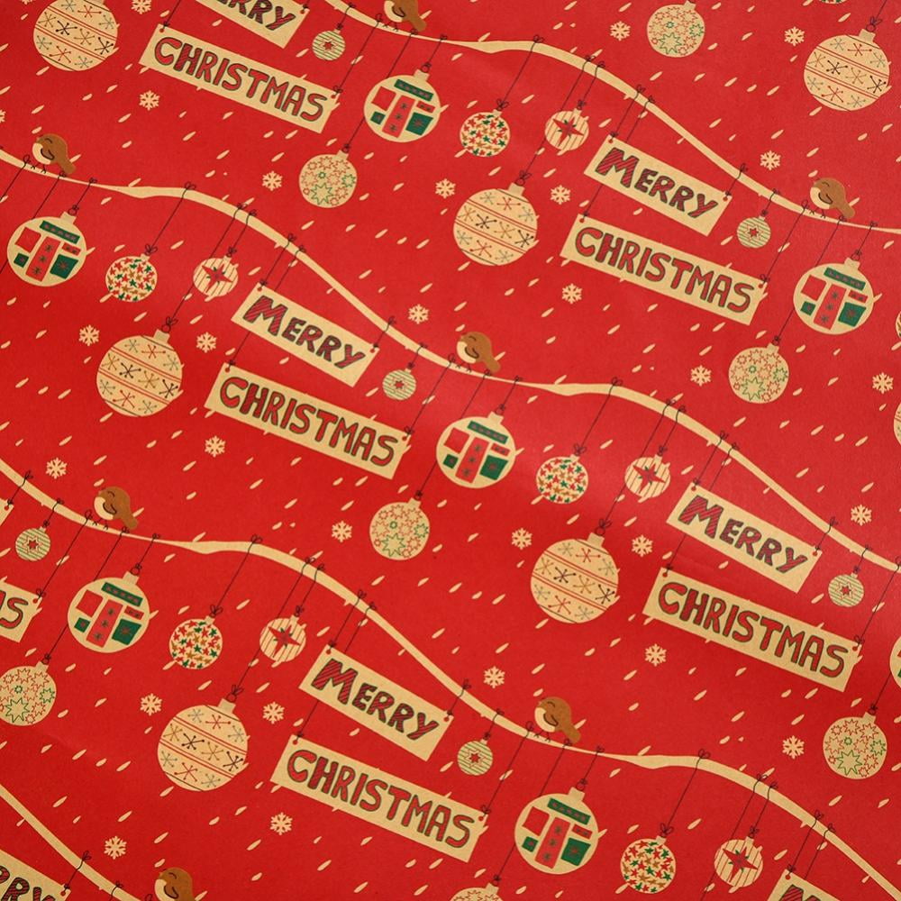 Slopehill Christmas Wrapping Paper , 6 Pcs Xmas Gift Wrapping Paper, Kraft Vintage Wrapping Paper, Brown Gift Wrap for Chrimas, Holiday, New Year, Size: 19.7 x