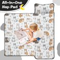 thumbnail image 4 of Multicolor Cat and Heart White Pattern Teens Toddler Nap Mat with Pillow, Sleeping Mat Bag for Preschool Daycare 59"x22", 4 of 6