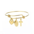 thumbnail image 2 of High Quality 14K Yellow Gold St. Benedict Jewelry Adjustable open end Adjustable Simple heart shape Bracelets For Women Party Jewelry Accessories, 2 of 6