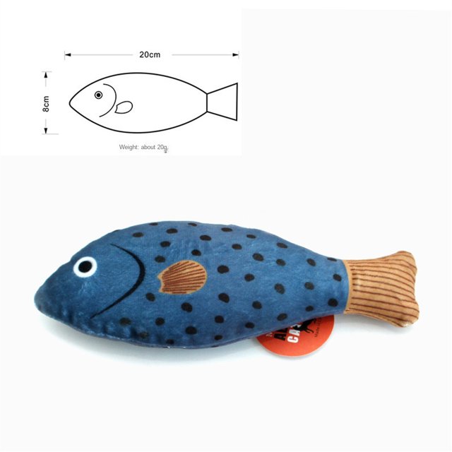 Jouet pour Chat Résistant aux Morsures en Forme de Poisson Simulation Produits pour Animaux Créatifs et Amusants Jouet pour Chat Mignon Jouet à Mâcher en Peluche Douce Style Cartoon