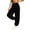 Black, variant on HAiming Women's Palazzo Pants Boho Smocked Loose Casual Elastic Waist Wide Leg Pants Vacation Pants with Pockets