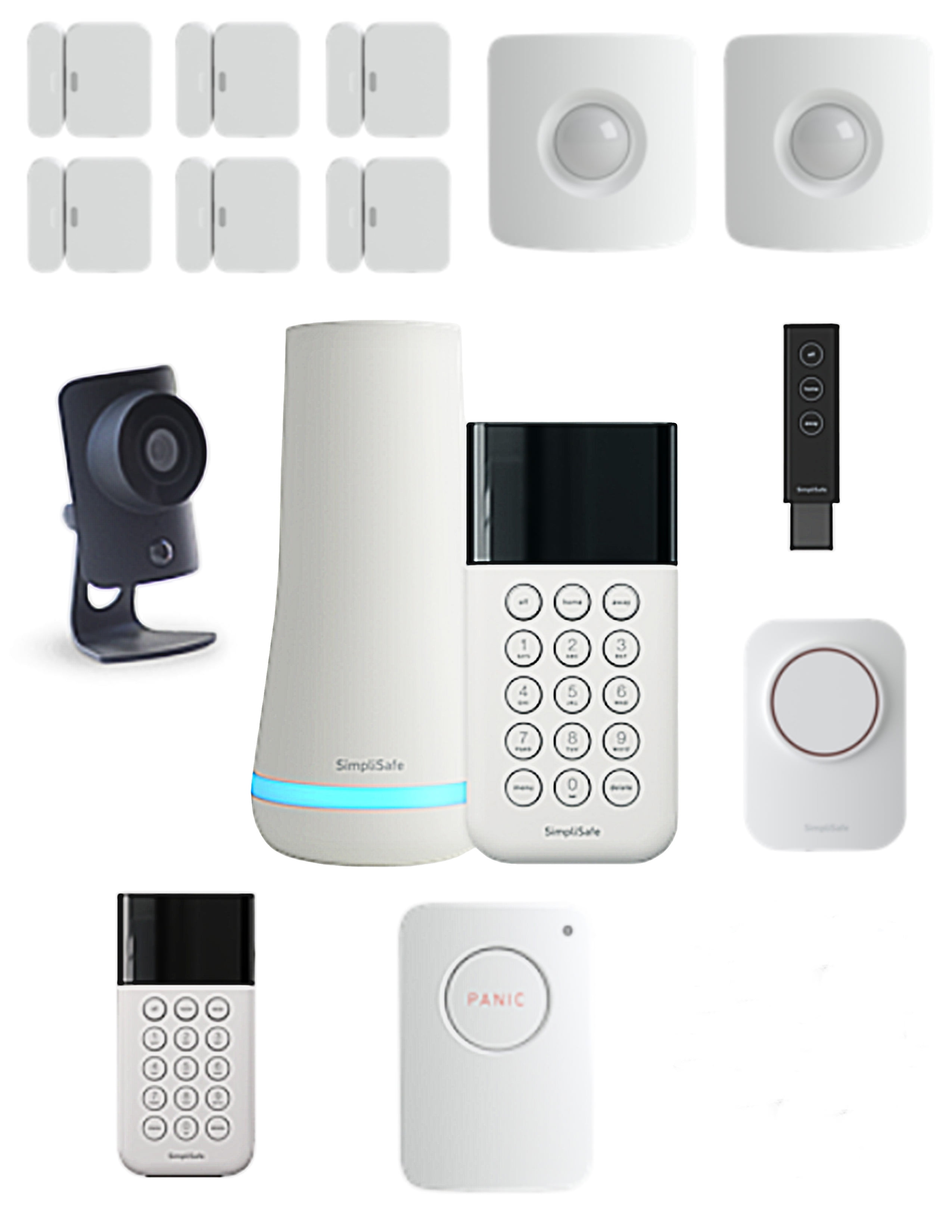 Simplisafe Home Security Professional System Base Station Wireless Keypads Entry Sensors Motion Sensors Simplicam Panic Button Key Fob Extra 105db Siren Walmart Com Walmart Com
