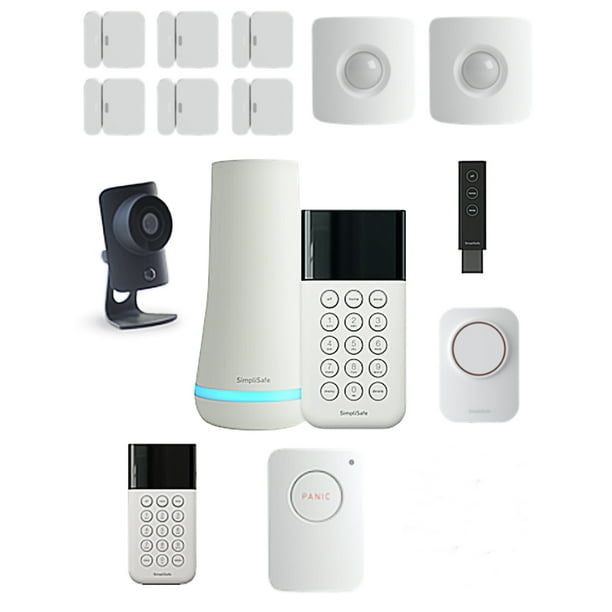 SimpliSafe home security professional system, Base Station, Wireless Keypads, Entry Sensors