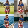 thumbnail image 2 of Binienty Patriotic Horse His and Hers Matching Outfits Versatile Short Sleeve Golf Skort and Short Sleeve Shirt Set for Women and Men Watercolor Workout Sports Golf Course Wear, 2 of 7