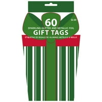 Holiday Time 60-Piece Gift Tag Book, Red/Green
