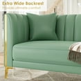 thumbnail image 3 of Homfa 77.6" 3 Seater Sofa, Modern PU Leather Couch with Golden Legs & Armrests & 2 Pillows for Business Office, Green, 3 of 7