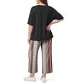 thumbnail image 6 of Gleelist Two Piece Sets for Women Summer Outfits Lounge Sets Short Sleeve Tops Cropped Pants Comfy Pjs Sets(1X-5X), 6 of 6