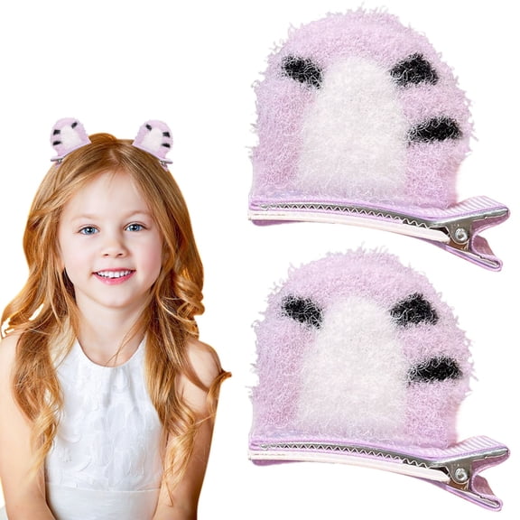 QIQUWOHUL Cat Ear Clips For Girls – Bunny Hairpin Animal Accessories Cute Kids' Barrettes & Non Clips
