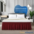 thumbnail image 3 of HNB Store Wrap Around Bed Skirt 12" inch Drop Easy Care Microfiber Bedskirts (Short-Queen-Burgundy), 3 of 6
