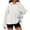 White, variant on Scyoekwg Womens Oversized Hoodies Sweatshirts Solid Color Casual Lantern Long Sleeve Drawstring Pleated Hem Loose Hooded Pullover (Coffee,S)