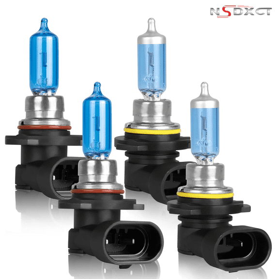 NSDXCT For Silverado 1500 HD 2001-2003 2005-2006 Halogen Headlight Bulbs 9005 9006 High Low Beam 4pc