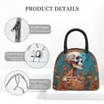 thumbnail image 4 of Daiia Artistic Orange Carnation Skull Pattern Lunch Bag , Insulated Lunch Box, Small Leakproof Cooler Food Lunch Containers Reusable High Capacity Lunch Tote Bags-One Size, 4 of 6