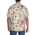 thumbnail image 3 of KLL Forest Mushrooms Insects Print Men's Shirt Short Sleeve Button Down Summer Cuba Beach Shirts- 3X-Large, 3 of 5