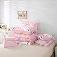 thumbnail image 4 of Erosebridal Magical Horse Bedding Sets Twin Size,Pink White Comforter Sets with Sheets,Stars Unicorn Bed in a Bag Twin size,Microfiber Kawaii Bedroom Decorative,Reversible,7-Piece, 4 of 6
