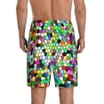 thumbnail image 3 of Kdxio Colorful Tie Dye Stained Glass Print Mens Sleep Shorts Bottoms Soft Comfy Pajama Wear Pants with Drawstring Pockets, 3 of 7