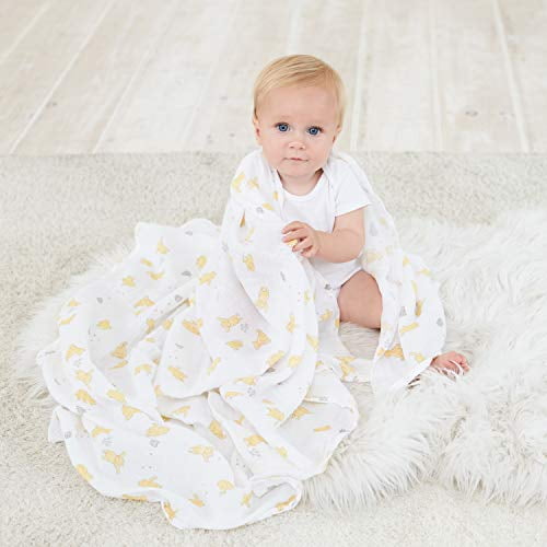 aden anais Essentials Disney Muslin Swaddle Blankets for Baby Girls and Boys Newborn Receiving Blanket for Swaddling 100 Cotton Baby Swaddle Wrap 4 Pack Winnie Friends Walmart
