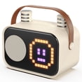 thumbnail image 1 of JYX Mini Karaoke Machine for Kids, 15 Animation Modes, 2 Mics, Connect with Bluetooth, Kids Toy, Birthday Gift for Girls Boys, Beige, 1 of 9