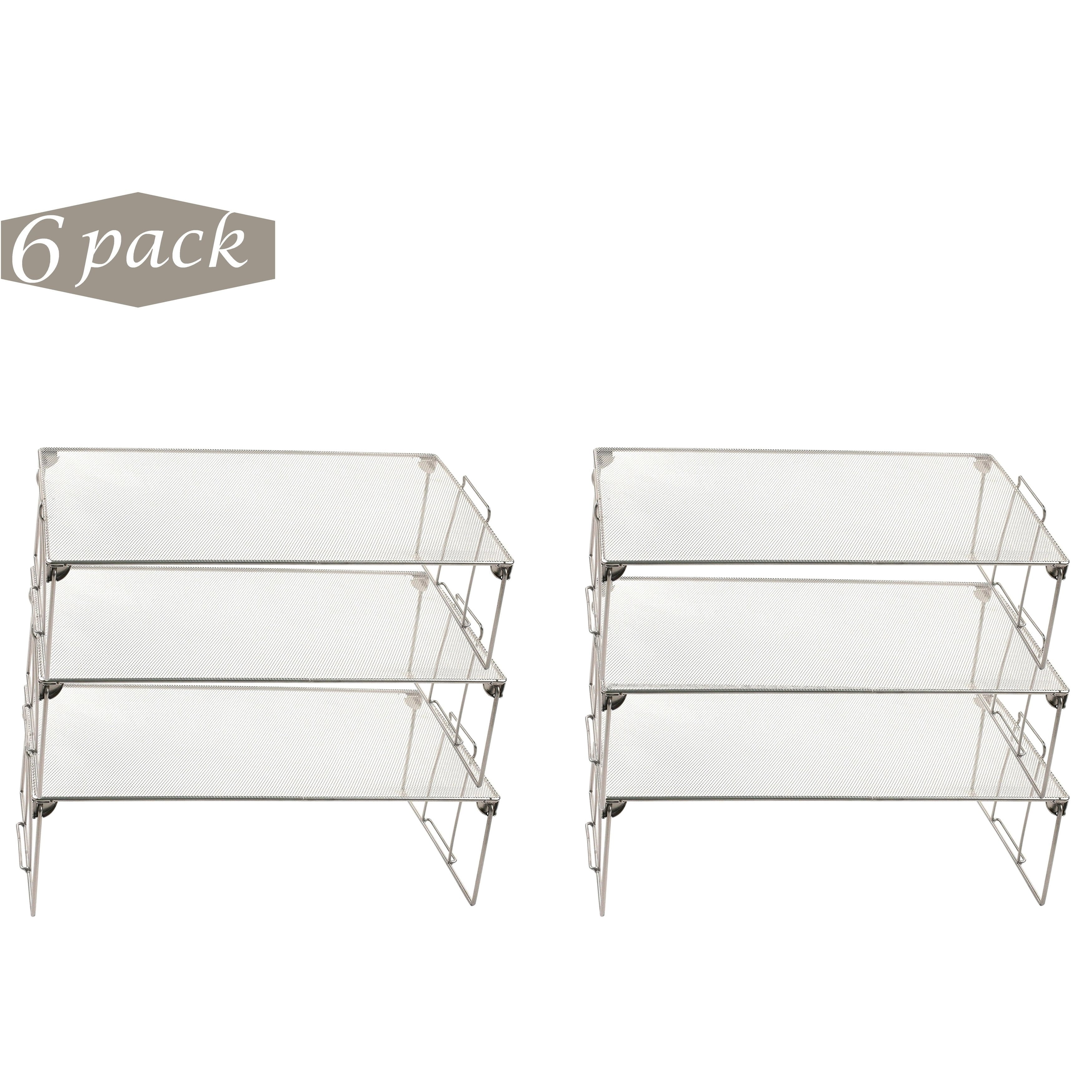 Ybm Home Stackable Mesh Shelf Silver Multipurpose Storage Rack Sold Per 2 