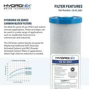 Hydronix CB-45-2001 Whole House, Commercial & Industrial NSF Coconut Carbon Block Water Filter, 4.5 x 20 - 1 Micron