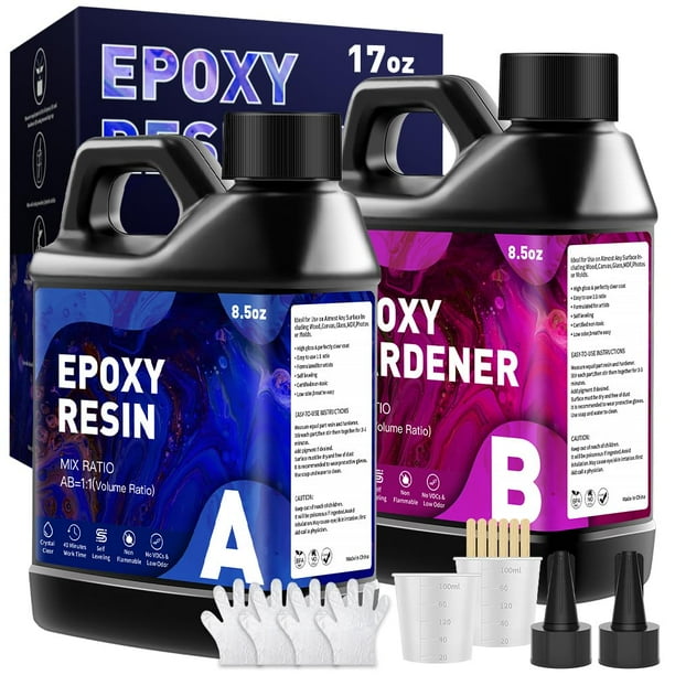 Kit de resina epoxi GRLELOU Crystal Clear de 500 ml para fabricación de joyas