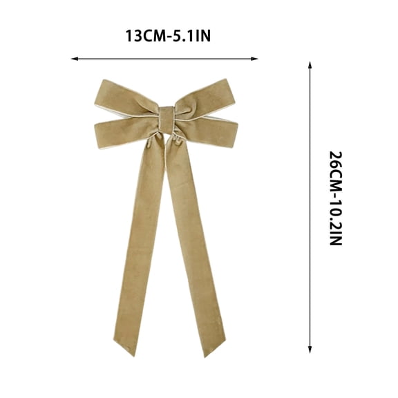 16pcs Velvet Christmas Bows, Coffee Long Tail Ribbon Bows for Tree Wreath Garland Decor