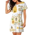 thumbnail image 2 of Rocae Farm Bee Cute Honey for Nightgowns for Women Sleep Shirts Short Sleeve Nightshirt Pullover Nightdress, 2 of 6