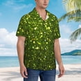 thumbnail image 3 of Susaid Green Glitter Sparkle Print Hawaiian Shirts for Men Women,Hawaiian Summer Short-Sleeve Casual Relaxed-Fit Button-Down,X-Large, 3 of 7