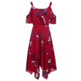 thumbnail image 7 of Dresses for Women Summer Wedding Guest Short Sleeve Fashion Plus Size Open Shoulder Floral Printed Handkerchief V-Neck Dress, 7 of 7
