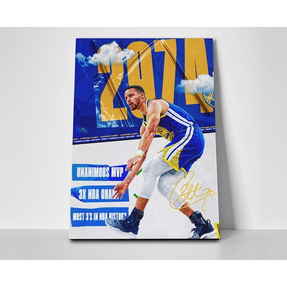 Steph Curry Stats Poster or Wrapped Canvas
