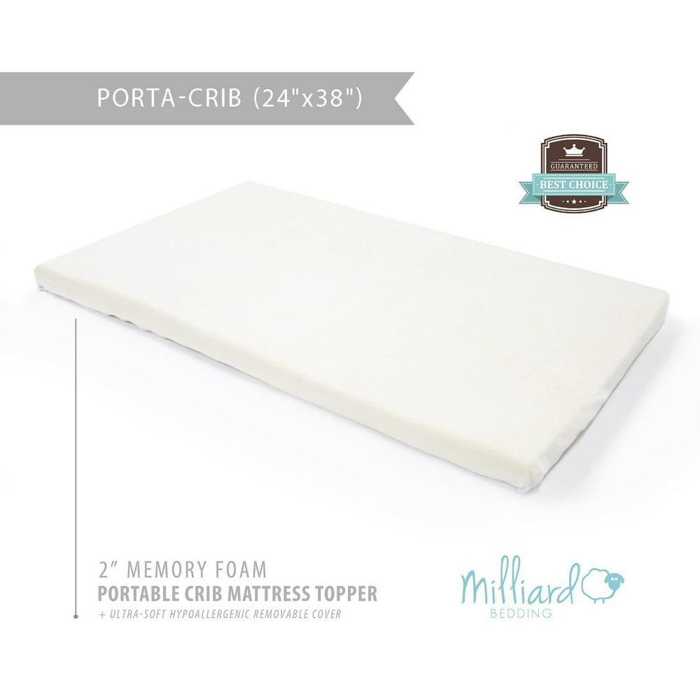 Milliard MiniCrib Memory Foam Mattress Topper SIZED FOR THE MINI