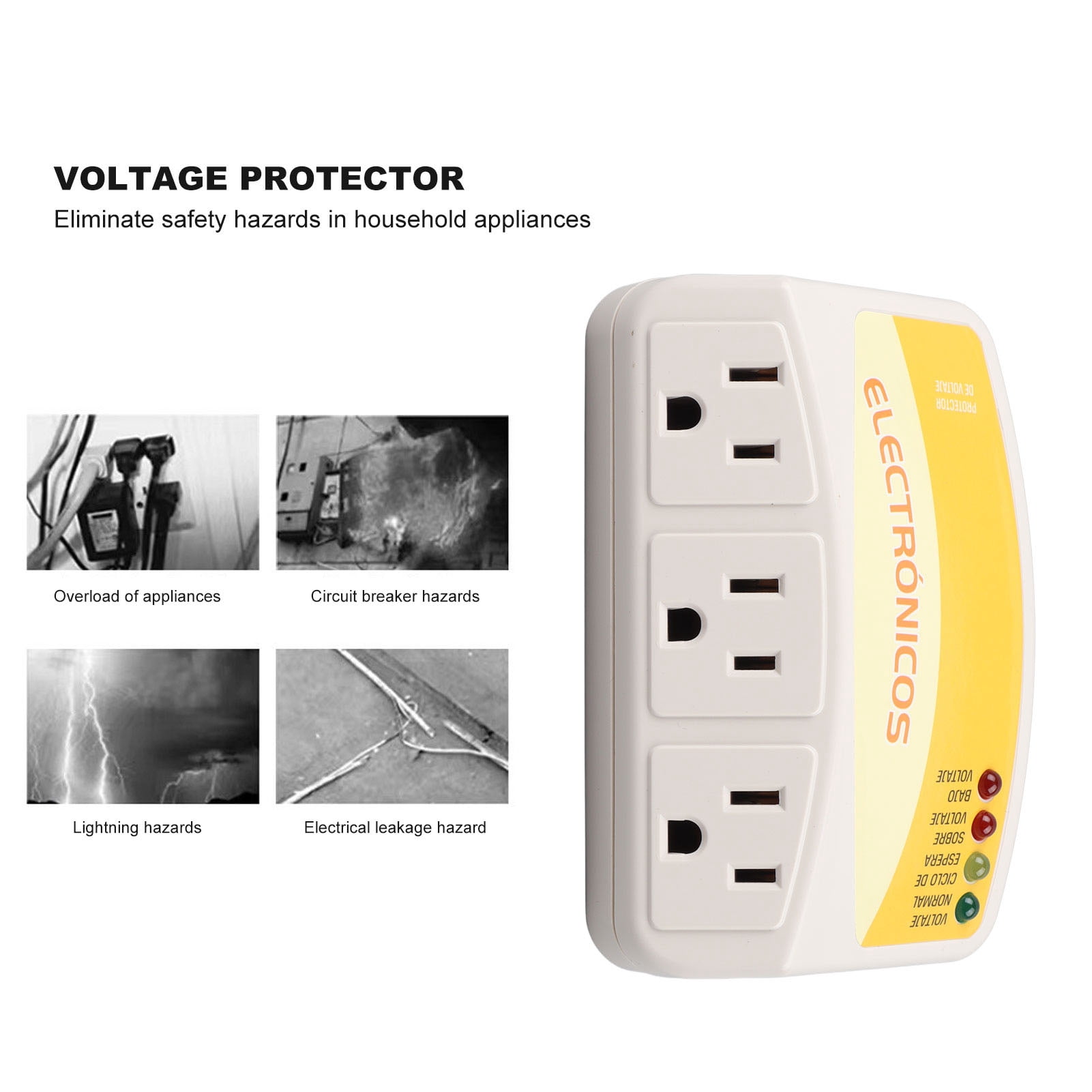 BIMZUC 3 Outlet Power Strip Surge Protector, 110V 1440W Overload Voltage Protector for Home Appliance