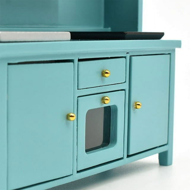 1 12 Dollhouse Miniature Kitchen Cabinet with Induction Cooker Cupboard Stove Cooking Table Furniture Kitchen Model Decor Preten