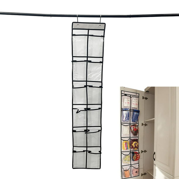 INTSUPERMAI 12 Pockets over the Door Shoe Organizer Hanging Storage Bag Clear