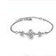 thumbnail image 1 of 2026 Women's Bracelet Four Leaf Clover Bracelet Silver Adjustable Size, 1 of 3
