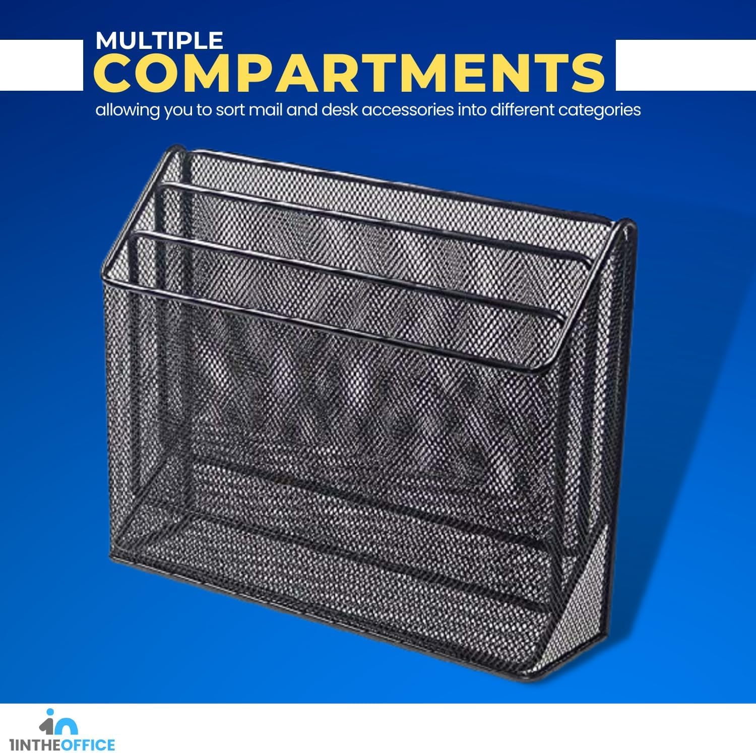 1InTheOffice 3 Tiers File Folder Organizer, Desk Sorter, Black Mesh