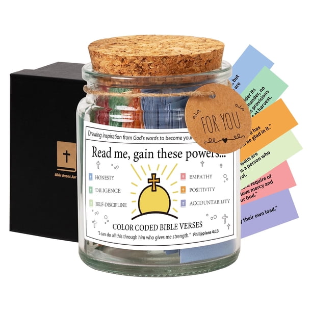 Bible Verse Jar, Read Me When Bible Verses Jar,Bible Verse Gifts, Blessings Jar, Color Coded ...
