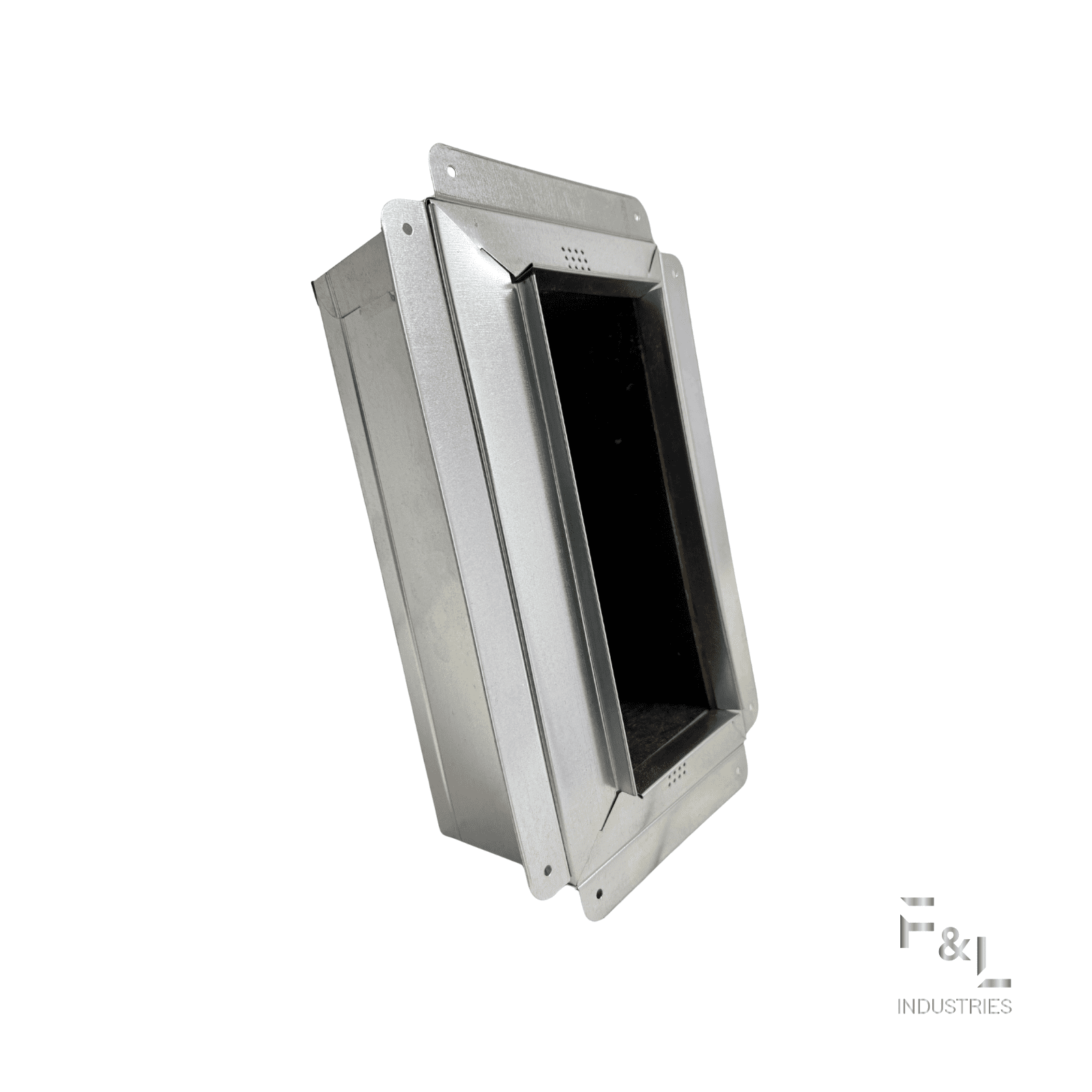 F&L R4 Insulated Galvanized Ceiling Register Box - Connects Register Vent and Diffuser, HVAC Duct Boot" (10" X 4")