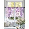 thumbnail image 5 of Spring Flowers Semi Sheer Curtains 54 Inch Length 2 Panels Set, Purple Lavender Floral Modern Pastoral Sheer Kitchen Curtain Privacy Voile Window Curtain for Living Room Bedroom Rod Pocket Drapes, 5 of 7