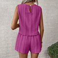 thumbnail image 4 of Women's Summer 2 Piece Short Sets Lounge Sleeveless Top Shorts Matching Outfits Casual Striped Vacation Sweatsuit L, 4 of 6