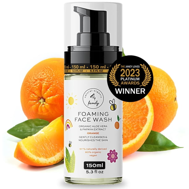 Jab�n facial espumoso suave org�nico para ni�os - Sin perfume - Vegano - Sin toxinas - Sin sulfatos - Sin parabenos - Sin crueldad animal - JabÉ