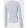 thumbnail image 5 of Women's Long Sleeve T-shirts Crew Neck Slim Fit Layered Crop Tops Soft Basic Tee, 5 of 5