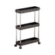 thumbnail image 2 of Carrito de almacenamiento con ruedas de 3 niveles | Organizador compacto con ruedas y ganchos | Estantería de plástico blanco o negro para cocina, dormitorio, baño y despensa, 2 of 6