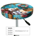 thumbnail image 4 of Balery Whimsical Cats and Flowers Scene Fundas de asiento para taburete de bar redondo de tela de terciopelo ajustables que protegen de arañazos y manchas para sillas de 14 a 17 pulgadas.-14 inch, 4 of 7